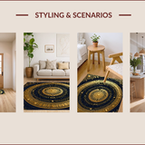 Ultra Soft Area Rug, Non Slip, Stain Resistant, Washable Area Rugs for Living Room, Bedroom, Plush Round Yoga Meditation Gold Floor Mat(Gold)