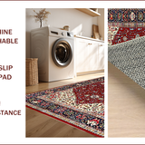 Ultra Soft Area Rug, Non Slip, Stain Resistant, Washable Area Rugs for Living Room, Bedroom, Timeless Vintage Medallion Artistry(Red)