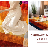 Ultra Soft Area Rug, Non Slip, Stain Resistant, Washable Area Rugs for Living Room, Bedroom, Boho Rainbow Tufted(Orange)