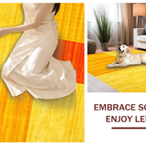 Ultra Soft Area Rug, Non Slip, Stain Resistant, Washable Area Rugs for Living Room, Bedroom, Bold Geometric Tiled Composition(Yellow)