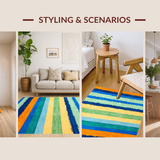 Vibrant Brushstroke Striped Aesthetic(Blue)