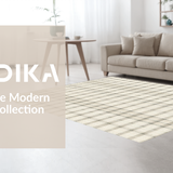 Ultra Soft Area Rug, Non Slip, Stain Resistant, Washable Area Rugs for Living Room, Bedroom, Sleek Neutral Geometric Motif(Beige)
