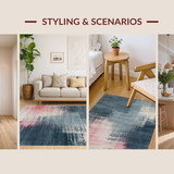 Ultra Soft Area Rug, Non Slip, Stain Resistant, Washable Area Rugs for Living Room, Bedroom, Chic Boho-Inspired Washable Microfiber Décor Piece With Non-Slip Base(Gray)
