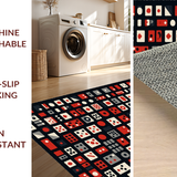 Ultra Soft Area Rug, Non Slip, Stain Resistant, Washable Area Rugs for Living Room, Bedroom, Bold Contemporary Dice Theme(Red)
