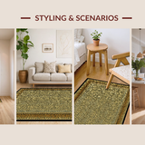 Ultra Soft Area Rug, Non Slip, Stain Resistant, Washable Area Rugs for Living Room, Bedroom, Artistic Neutral Animal Graphic(Gold)