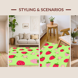 Ultra Soft Area Rug, Non Slip, Stain Resistant, Washable Area Rugs for Living Room, Bedroom, Chic Contemporary Floral Accents(Red)
