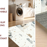 Ultra Soft Area Rug, Non Slip, Stain Resistant, Washable Area Rugs for Living Room, Bedroom, Scandinavian Playful Animal Motif(Beige)