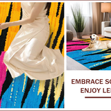 Ultra Soft Area Rug, Non Slip, Stain Resistant, Washable Area Rugs for Living Room, Bedroom, Animal Print Dorm Room Polyester Area Mat(Yellow)