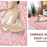 Ultra Soft Area Rug, Non Slip, Stain Resistant, Washable Area Rugs for Living Room, Bedroom, Sleek Minimalist Design in Light Shades(Pink)