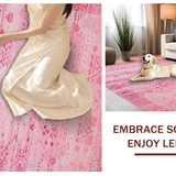 Ultra Soft Area Rug, Non Slip, Stain Resistant, Washable Area Rugs for Living Room, Bedroom, Cute Modern Love Emblem(Pink)