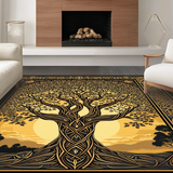 Ultra Soft Area Rug, Non Slip, Stain Resistant, Washable Area Rugs for Living Room, Bedroom, Chic Natural Patterned Appeal(Gold)