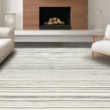 Ultra Soft Area Rug, Non Slip, Stain Resistant, Washable Area Rugs for Living Room, Bedroom, Sleek Linear Modern Texture(Black)