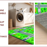 Ultra Soft Area Rug, Non Slip, Stain Resistant, Washable Area Rugs for Living Room, Bedroom, Interactive Roadway Exploration Theme(Green)