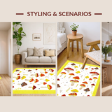 Ultra Soft Area Rug, Non Slip, Stain Resistant, Washable Area Rugs for Living Room, Bedroom, Stylish Eclectic Mushroom Design(Red)
