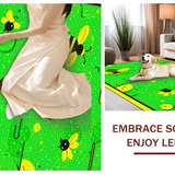 Ultra Soft Area Rug, Non Slip, Stain Resistant, Washable Area Rugs for Living Room, Bedroom, Cheerful Green Insect Design(Green)