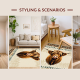 Ultra Soft Area Rug, Non Slip, Stain Resistant, Washable Area Rugs for Living Room, Bedroom, Charming Fluffy Animal Print(Beige)