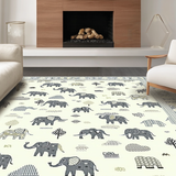 Ultra Soft Area Rug, Non Slip, Stain Resistant, Washable Area Rugs for Living Room, Bedroom, Stylish Round Grey Ivory Animal Pattern(Beige)