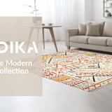 Ultra Soft Area Rug, Non Slip, Stain Resistant, Washable Area Rugs for Living Room, Bedroom, Vibrant Eclectic Geometric Style(White)