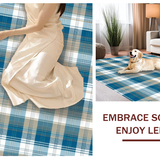 Ultra Soft Area Rug, Non Slip, Stain Resistant, Washable Area Rugs for Living Room, Bedroom, Soft Blue Plaid Visual Harmony(Blue)