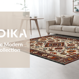 Ultra Soft Area Rug, Non Slip, Stain Resistant, Washable Area Rugs for Living Room, Bedroom, Chic Colorful Textured Motif(Red)