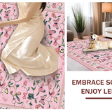 Ultra Soft Area Rug, Non Slip, Stain Resistant, Washable Area Rugs for Living Room, Bedroom, Pastel Garden-Inspired Nature Motif(Pink)