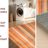 Ultra Soft Area Rug, Non Slip, Stain Resistant, Washable Area Rugs for Living Room, Bedroom, Vintage Abstract Patterned Delight(Orange)