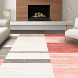 Ultra Soft Area Rug, Non Slip, Stain Resistant, Washable Area Rugs for Living Room, Bedroom, Abstract Pastel Harmony Motif(White)