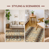 Ultra Soft Area Rug, Non Slip, Stain Resistant, Washable Area Rugs for Living Room, Bedroom, Earthy Toned Irregular Animal Motif(Beige)