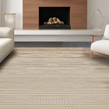 Ultra Soft Area Rug, Non Slip, Stain Resistant, Washable Area Rugs for Living Room, Bedroom, Chic Neutral Patterned Sophistication(Beige)