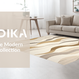 Ultra Soft Area Rug, Non Slip, Stain Resistant, Washable Area Rugs for Living Room, Bedroom, Luxurious Beige Curved Patterns(Beige)