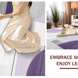 Ultra Soft Area Rug, Non Slip, Stain Resistant, Washable Area Rugs for Living Room, Bedroom, Chic Semicircle Gray Tones(Purple)