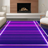 Ultra Soft Area Rug, Non Slip, Stain Resistant, Washable Area Rugs for Living Room, Bedroom, Bright Iridescent Kaleidoscopic Pattern(Purple)