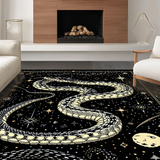 Ultra Soft Area Rug, Non Slip, Stain Resistant, Washable Area Rugs for Living Room, Bedroom, Chic Dark Animal Print Accent(Black)