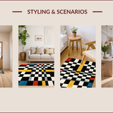 Modern Geometric Checkered Elegance(Black)