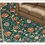 Ultra Soft Area Rug, Non Slip, Stain Resistant, Washable Area Rugs for Living Room, Bedroom, Chic Contemporary Leaf Motif(Green)
