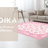 Ultra Soft Area Rug, Non Slip, Stain Resistant, Washable Area Rugs for Living Room, Bedroom, Artful Distressed Floral Visualization(White)