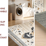 Ultra Soft Area Rug, Non Slip, Stain Resistant, Washable Area Rugs for Living Room, Bedroom, Trendy Beige Patterned Aesthetic(Brown)