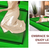 Ultra Soft Area Rug, Non Slip, Stain Resistant, Washable Area Rugs for Living Room, Bedroom, Sleek Monochrome Hypnotic Design(Green)