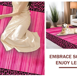 Ultra Soft Area Rug, Non Slip, Stain Resistant, Washable Area Rugs for Living Room, Bedroom, Funky Geometric Animal Aesthetic(Pink)