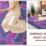 Ultra Soft Area Rug, Non Slip, Stain Resistant, Washable Area Rugs for Living Room, Bedroom, Chic Teal and Pink Mosaic Blend(Pink)