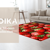 Ultra Soft Area Rug, Non Slip, Stain Resistant, Washable Area Rugs for Living Room, Bedroom, Cheerful Fruit-Shaped Decorative Piece(Red)