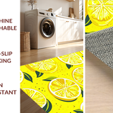 Ultra Soft Area Rug, Non Slip, Stain Resistant, Washable Area Rugs for Living Room, Bedroom, Lively Yellow and White Palette(Yellow)