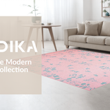 Ultra Soft Area Rug, Non Slip, Stain Resistant, Washable Area Rugs for Living Room, Bedroom, Trendy Ultra-Thin Graphic Appeal(Pink)