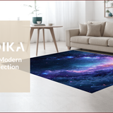 Ultra Soft Area Rug, Non Slip, Stain Resistant, Washable Area Rugs for Living Room, Bedroom, Ethereal Cosmic Starburst Tapestry(Blue)