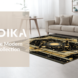 Ultra Soft Area Rug, Non Slip, Stain Resistant, Washable Area Rugs for Living Room, Bedroom, Elegant Trellis Patterned Design(Gold)
