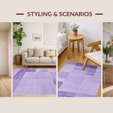 Ultra Soft Area Rug, Non Slip, Stain Resistant, Washable Area Rugs for Living Room, Bedroom, Warm Earthy Tones Aesthetic(Purple)