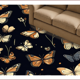 Ultra Soft Area Rug, Non Slip, Stain Resistant, Washable Area Rugs for Living Room, Bedroom, Floral Insect Pattern Dining Room Under Table Rug(Green)