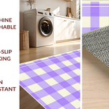 Ultra Soft Area Rug, Non Slip, Stain Resistant, Washable Area Rugs for Living Room, Bedroom, Rustic Cream and Purple Plaid Style(Purple)