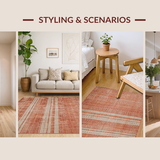 Ultra Soft Area Rug, Non Slip, Stain Resistant, Washable Area Rugs for Living Room, Bedroom, Vibrant Cozy Twisted Accent(Orange)