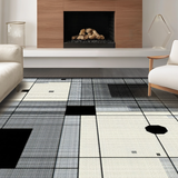 Ultra Soft Area Rug, Non Slip, Stain Resistant, Washable Area Rugs for Living Room, Bedroom, Bold Minimalist Tiled Aesthetic(Gray)